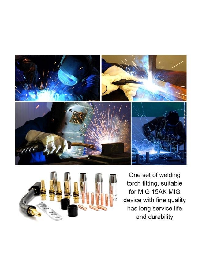 NIBEMINENT 24-Piece Electrode Shield Cup Set For MIG Welding Machine Silver/Gold/Black - Image 5