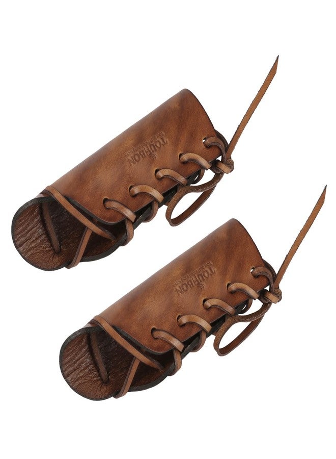 Tourbon Vintage Brown Axe Handle Guard Leather Hatchet Collar Protection Holder (Pack of 2 Pieces) - Image 1