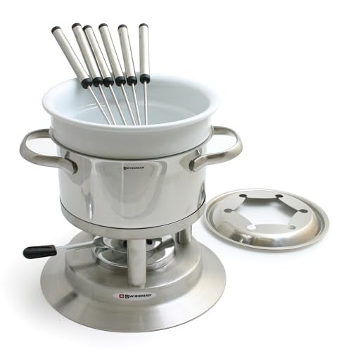 Swissmar Swissmar Arosa 11Piece Stainless Steel 3in1 Fondue Set  Ideal for Melting Cheese Chocolate Butter  More  Perfect for Kitchen Collection  Wedding Gift Giving  16 Quarts  15 Liter 