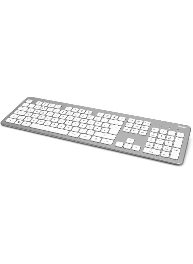 Hama - KMW-700 Gulf Wireless Keyboard and Mouse Set D3182676 Silver/White - Image 1