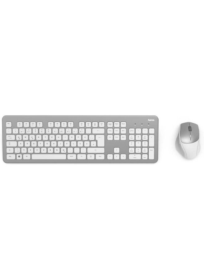 Hama - KMW-700 Gulf Wireless Keyboard and Mouse Set D3182676 Silver/White - Image 1