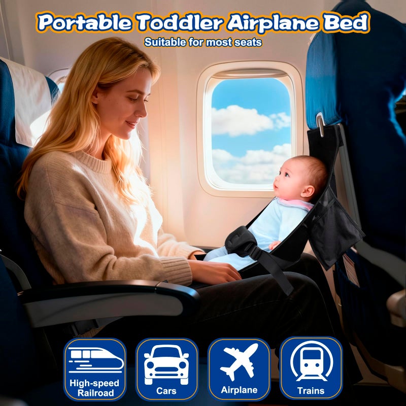 TRELC Portable Baby Airplane Bed, Toddler Airplane Bed for 1-12 Months Old Baby, Babies Infant Beds for Flight, Baby Travel Essential for Flying - Image 2