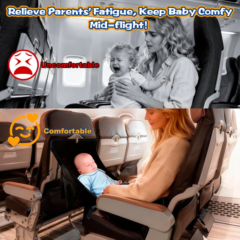 TRELC Portable Baby Airplane Bed, Toddler Airplane Bed for 1-12 Months Old Baby, Babies Infant Beds for Flight, Baby Travel Essential for Flying - Image 3