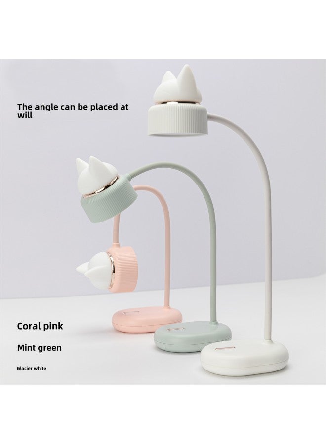 Three-life Creative Cat Usb Charging Creative Reading Lamp Led Desk Lamp Eye Protection Clip-on Desk Lamp Dimmable-Color:Desktop Pink-Size:397*128*77mm  - Image 3