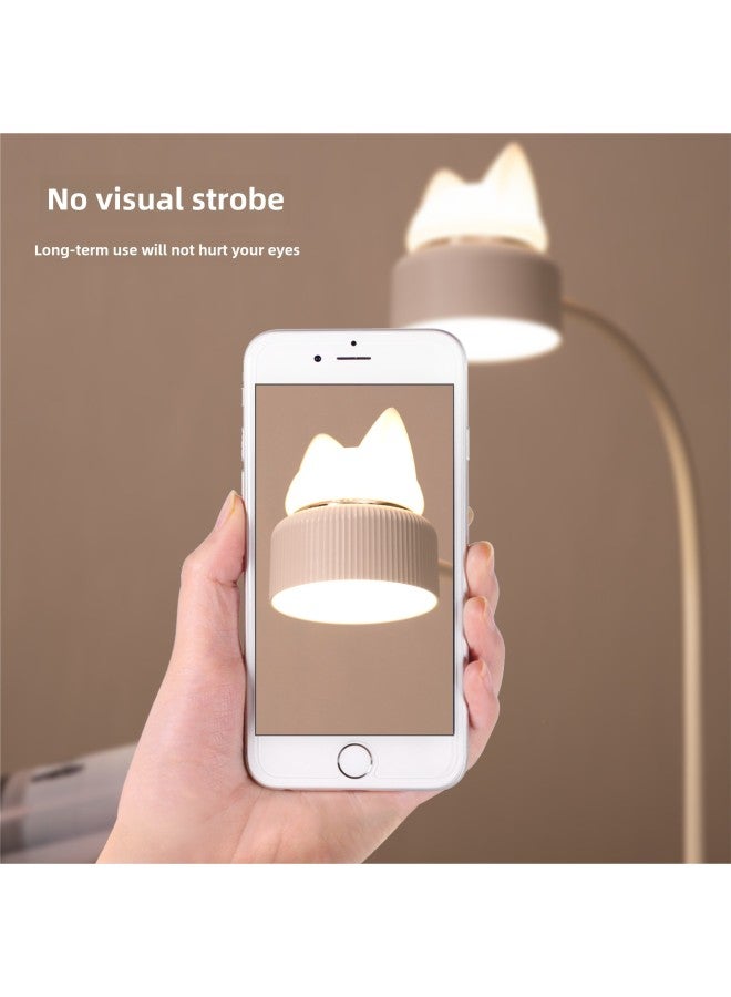 Three-life Creative Cat Usb Charging Creative Reading Lamp Led Desk Lamp Eye Protection Clip-on Desk Lamp Dimmable-Color:Desktop Pink-Size:397*128*77mm  - Image 4