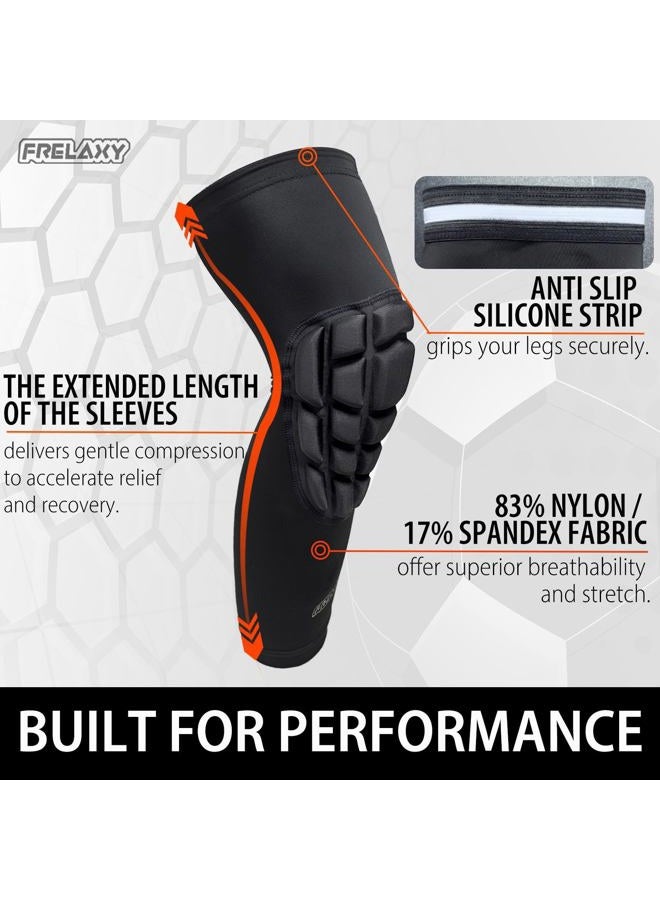 Frelaxy 3D Protective Knee Pads Compression Leg Sleeves, Padded Knee Support for Wrestling, Basketball, Volleyball, Training, Knee Protective Gear for Youth, Women & Men (1 Pair) - Image 4