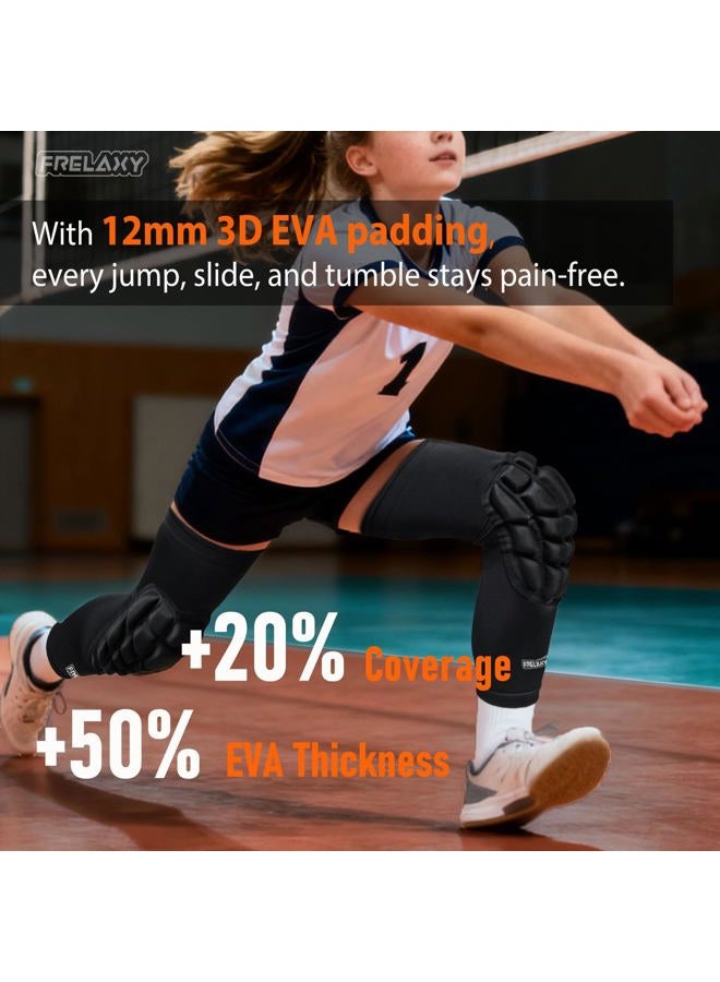Frelaxy 3D Protective Knee Pads Compression Leg Sleeves, Padded Knee Support for Wrestling, Basketball, Volleyball, Training, Knee Protective Gear for Youth, Women & Men (1 Pair) - Image 2