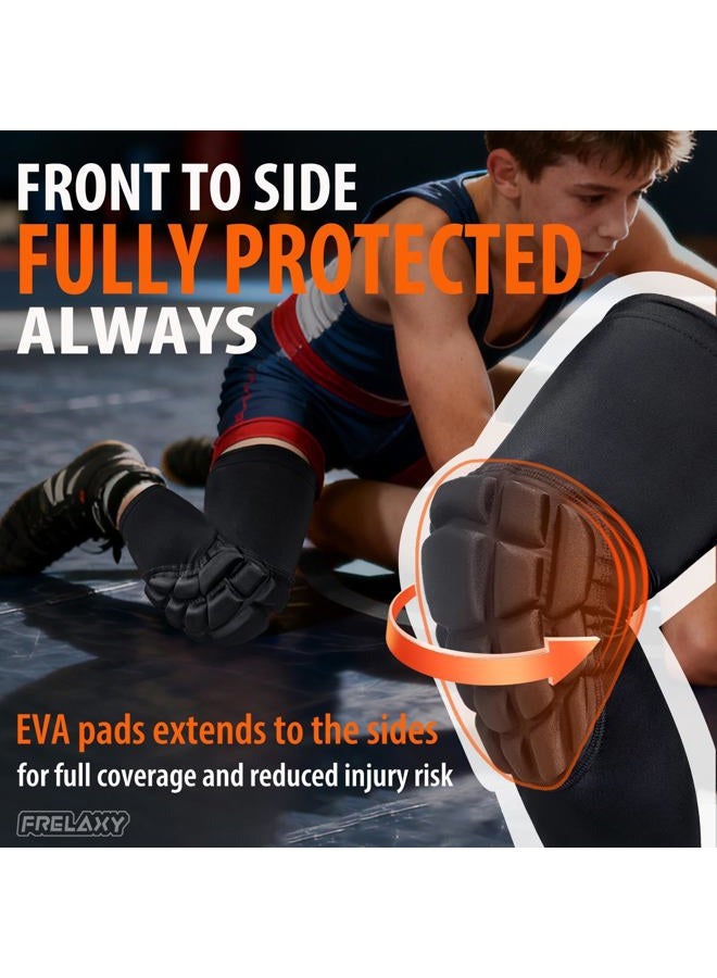 Frelaxy 3D Protective Knee Pads Compression Leg Sleeves, Padded Knee Support for Wrestling, Basketball, Volleyball, Training, Knee Protective Gear for Youth, Women & Men (1 Pair) - Image 3