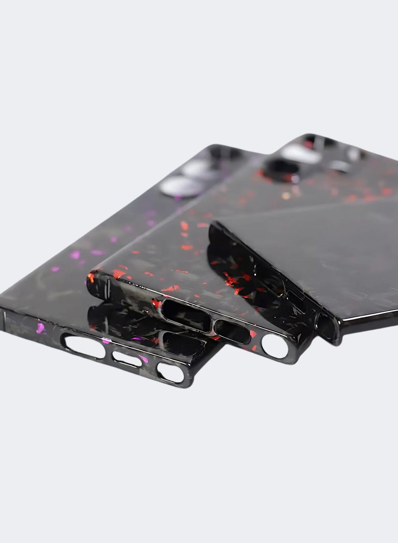 SOLARAE Luxury Glossy Aramid Carbon Fiber Protective Case For Samsung Galaxy S24 Ultra Anti-fall Case Slim Design ( Blue ) - Image 4