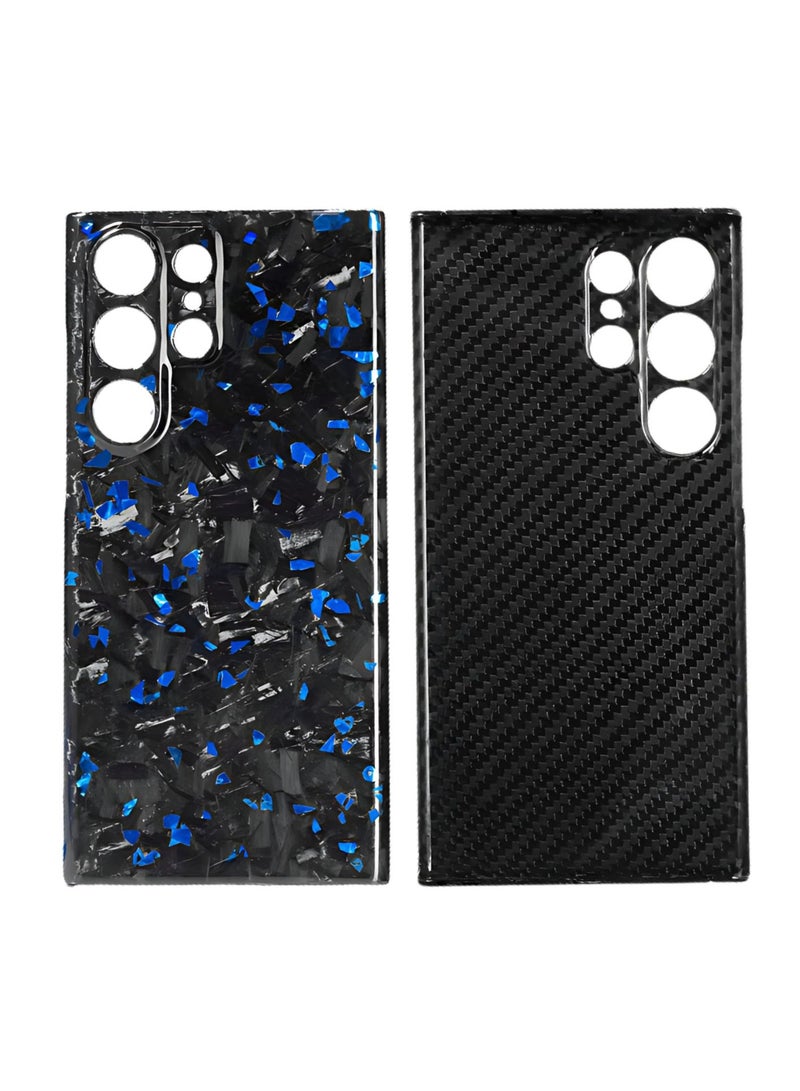 SOLARAE Luxury Glossy Aramid Carbon Fiber Protective Case For Samsung Galaxy S24 Ultra Anti-fall Case Slim Design ( Blue ) - Image 3