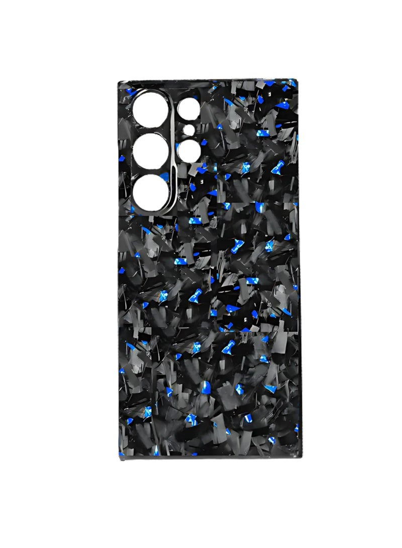 SOLARAE Luxury Glossy Aramid Carbon Fiber Protective Case For Samsung Galaxy S24 Ultra Anti-fall Case Slim Design ( Blue ) - Image 2