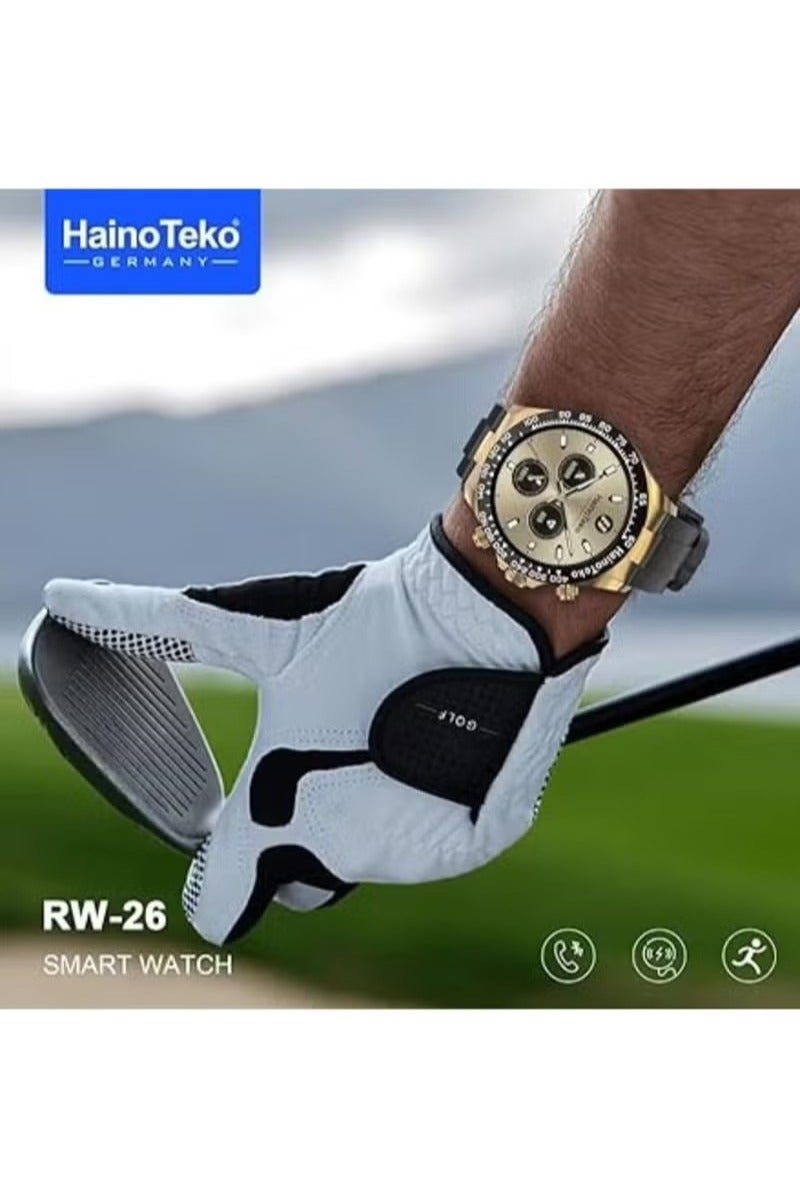 Haino Teko RW-26 Smart Watch – Gold Stylish Fitness Tracker, Heart Rate & Sleep Monitor, IP68 Waterproof, Notifications & More – Unisex Smartwatch for Daily Use - Image 2