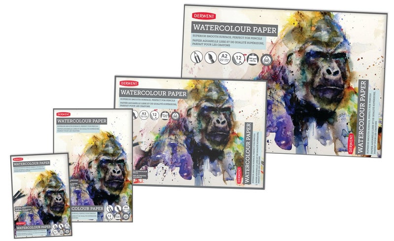 Derwent Watercolor Paper Pad, A4, 8.27 x 11.69 Inches Sheet Size, 12 Sheets (2301970) - Image 2