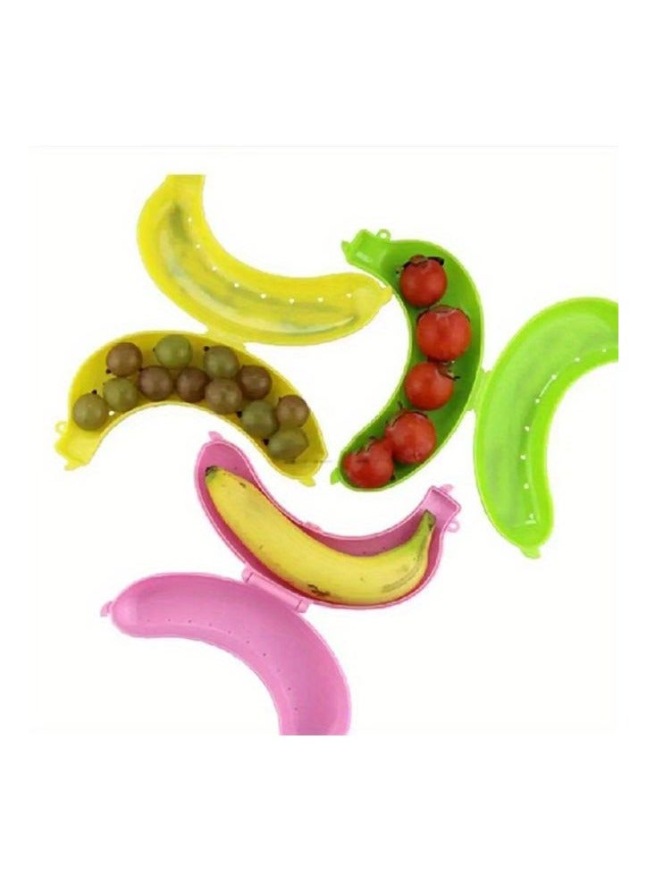 HOMESTAR 3Pcs Banana Case, Cute Banana Protector Storage Box, Portable Banana Holder for Lunch Boxes, BPA-Free Fruit Container for Outdoor Travel (3 Colors) - Image 5