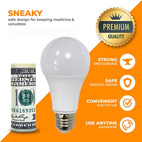 Secret Stash Lightbulb Diversion Safe - Hidden Secret Compartment to Hide Money, Jewelry & Small Items | Small Container to Keep Valuables Safe in Plain Sight Storage Realistic Light Bulb Decoy Hiding Box - Image 2