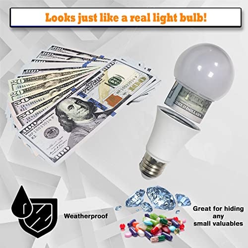 Secret Stash Lightbulb Diversion Safe - Hidden Secret Compartment to Hide Money, Jewelry & Small Items | Small Container to Keep Valuables Safe in Plain Sight Storage Realistic Light Bulb Decoy Hiding Box - Image 4