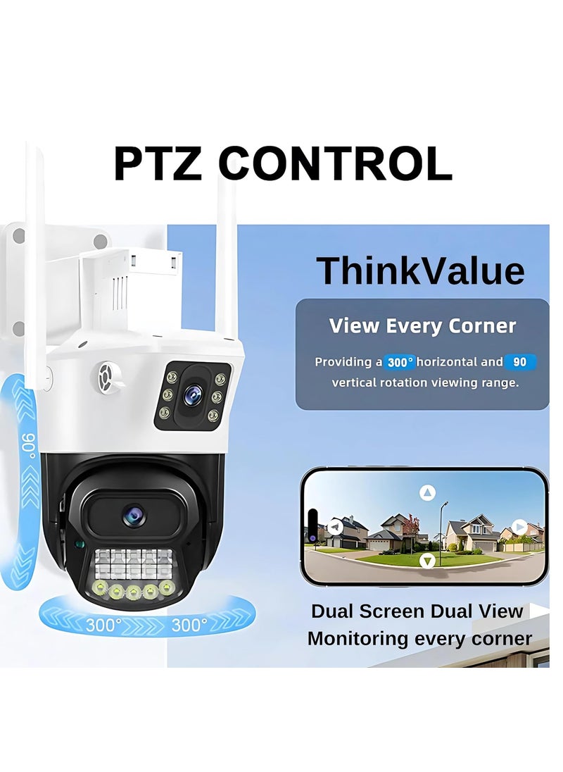 THINKVALUE THINKVALUE 6MP Outdoor WiFi CCTV Camera for Home Office Farm Construction Outdoor 2k High Definition CCTV Weatherproof Camera with Night Vision Ai Motion Detection 2way CallingSd CardCloud  - Image 3