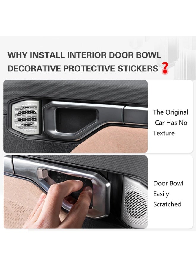 يوڠام ٤ قطع من أغطية حوض مقبض الباب الداخلي للسيارة – مناسبة لسيارة Jetour T2 موديل 2024-2025، ملحقات لأغطية حوض الباب، ملصقات للسيارة، إكسسوارات السيارة، زخرفة داخلية للسيارة - Image 2