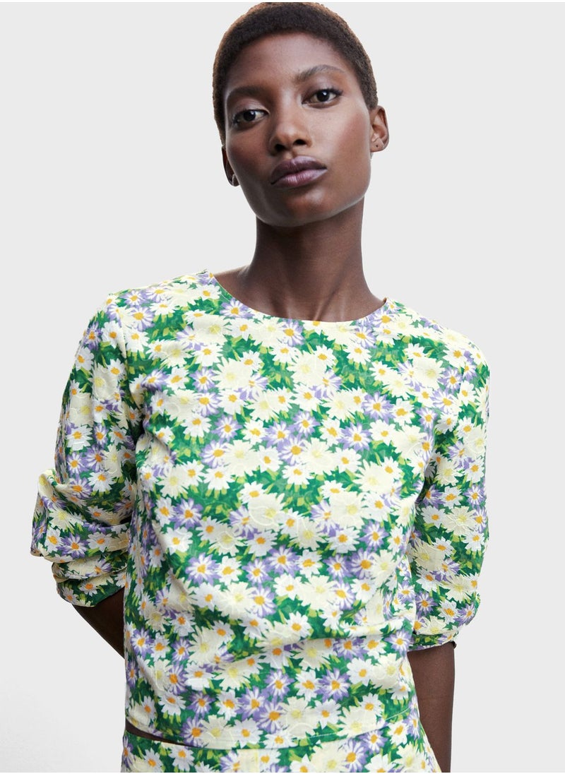 MANGO - Floral Print Top - Image 1