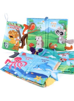 Generic Baby's Sea, Land And Air Tail Cloth Book Chinese And English Ocean Forest Flying Animal Palm Book Early Education Toys-Color:JL568-3 Flying Tail Cloth Book 40.4g  - Image 2
