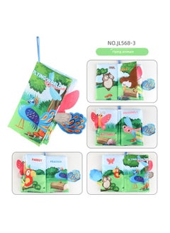 Generic Baby's Sea, Land And Air Tail Cloth Book Chinese And English Ocean Forest Flying Animal Palm Book Early Education Toys-Color:JL568-3 Flying Tail Cloth Book 40.4g  - Image 1