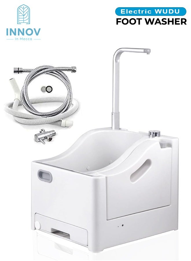 INNOV In Mecca - Electric Wudu Foot and Hand Washer, Pedal-Operated Portable Foot Bath Tub with Water-Saving, Durable and Quick Installation for Travel, Homes, Mosques, and Offices - Image 1
