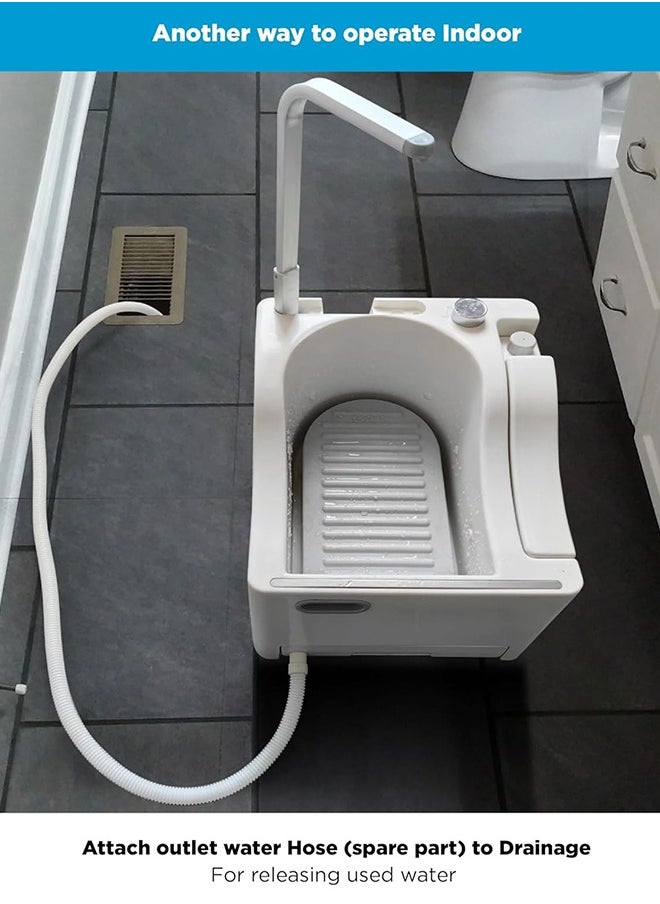 INNOV In Mecca - Electric Wudu Foot and Hand Washer, Pedal-Operated Portable Foot Bath Tub with Water-Saving, Durable and Quick Installation for Travel, Homes, Mosques, and Offices - Image 1