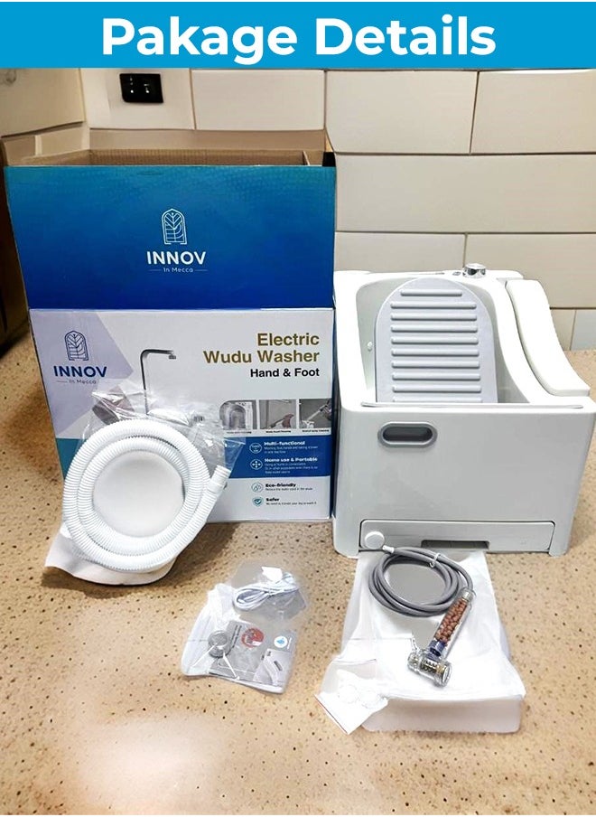 INNOV In Mecca - Electric Wudu Foot and Hand Washer, Pedal-Operated Portable Foot Bath Tub with Water-Saving, Durable and Quick Installation for Travel, Homes, Mosques, and Offices - Image 1