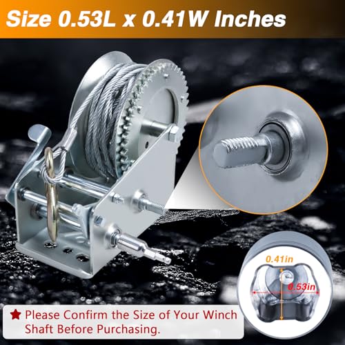 KPALAG 053L 041W inches Upgraded Trailer Winch Adapter 630 Stainless Steel Universal Boat Marine Trailer Winch Handle Replacement Trailer Winch Accessory for Boat Marine Sailboat Trailer Winch - Image 3