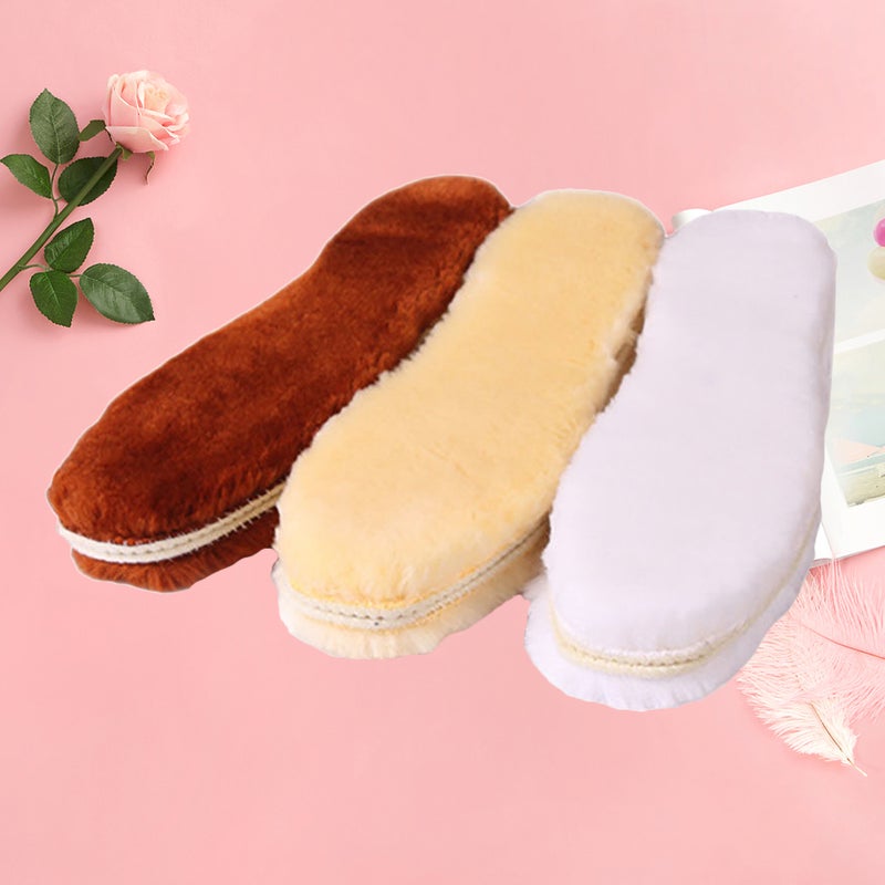 3 Pairs Winter Thicken Shoe Pads Fashion Plush Shoe Pads Simulation Wool (Size 41 Random Color) - Image 4