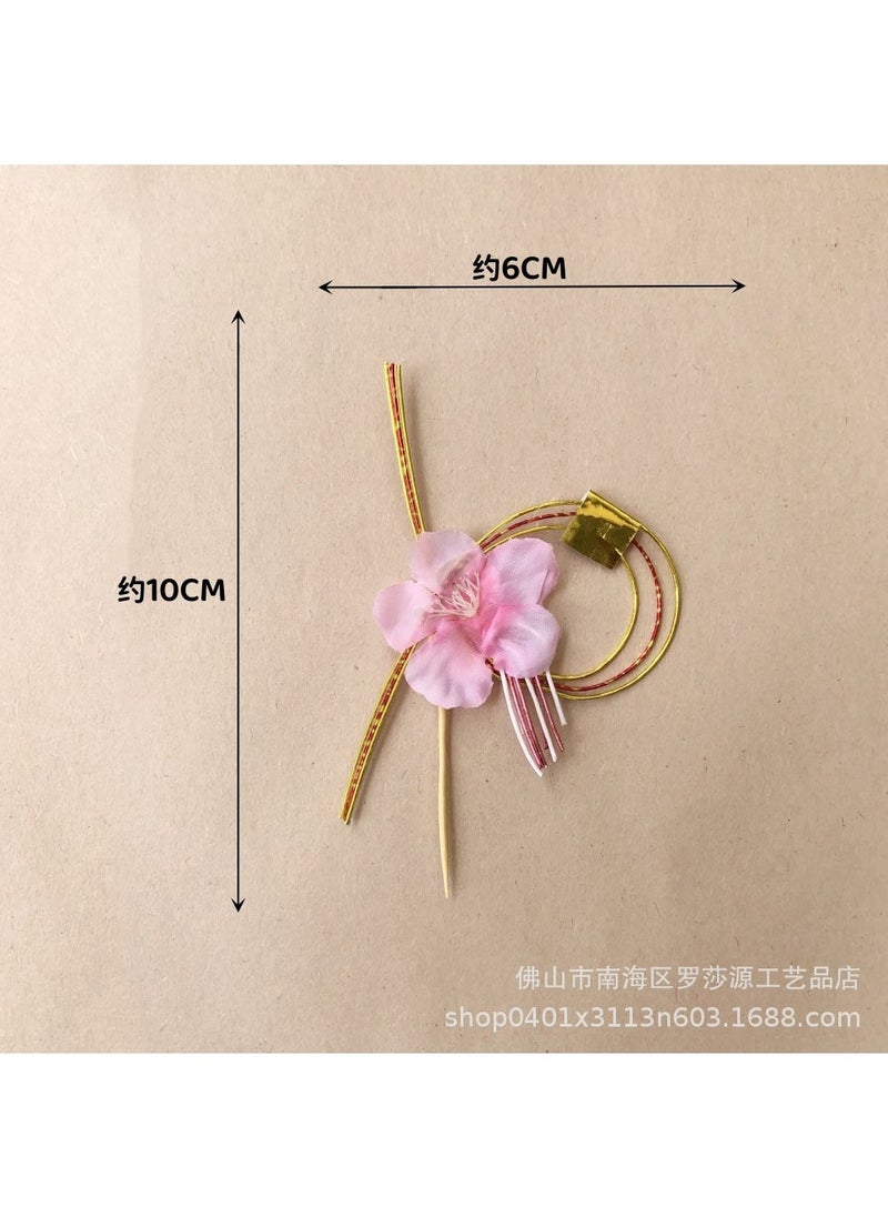 Japanese Cuisine Sushi Sashimi Plate Decor Floral Picks Lotus Color (5 Pack)