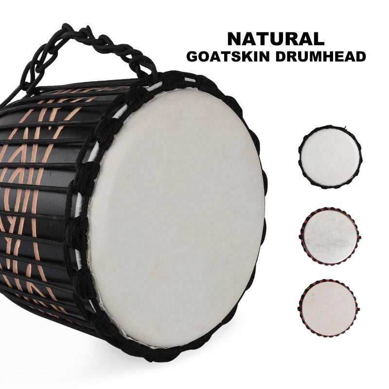 BGMUSER Djembe Drum for Adults,African Drum 10'' x 20'' Mahogany Goatskin Drumhead Hand Drums for Beginners (Black) - Image 3
