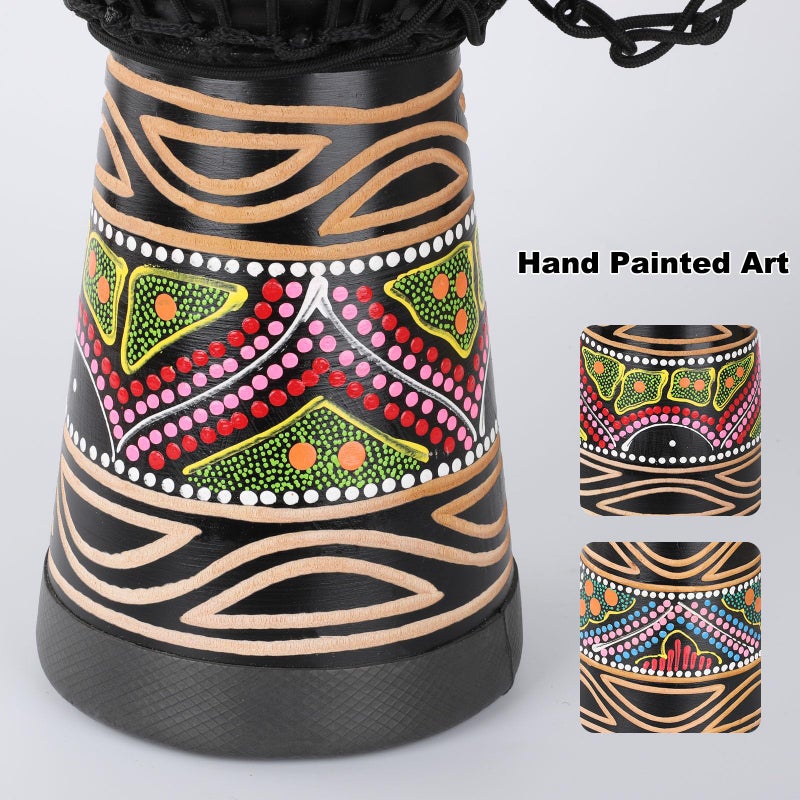 BGMUSER Djembe Drum for Adults,African Drum 10'' x 20'' Mahogany Goatskin Drumhead Hand Drums for Beginners (Black) - Image 4