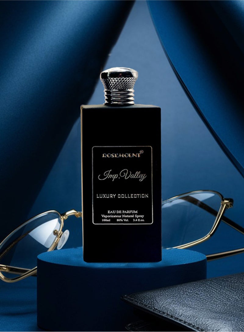ROSEMOUNT Fragrances Presents Imp Valley 100ml Eau de Perfume For Men Long Lasting Perfume Imperial Perfume with Davana, Bergamot, Oud Blend of Musk, Leather, Vetiver Haiti - Image 4