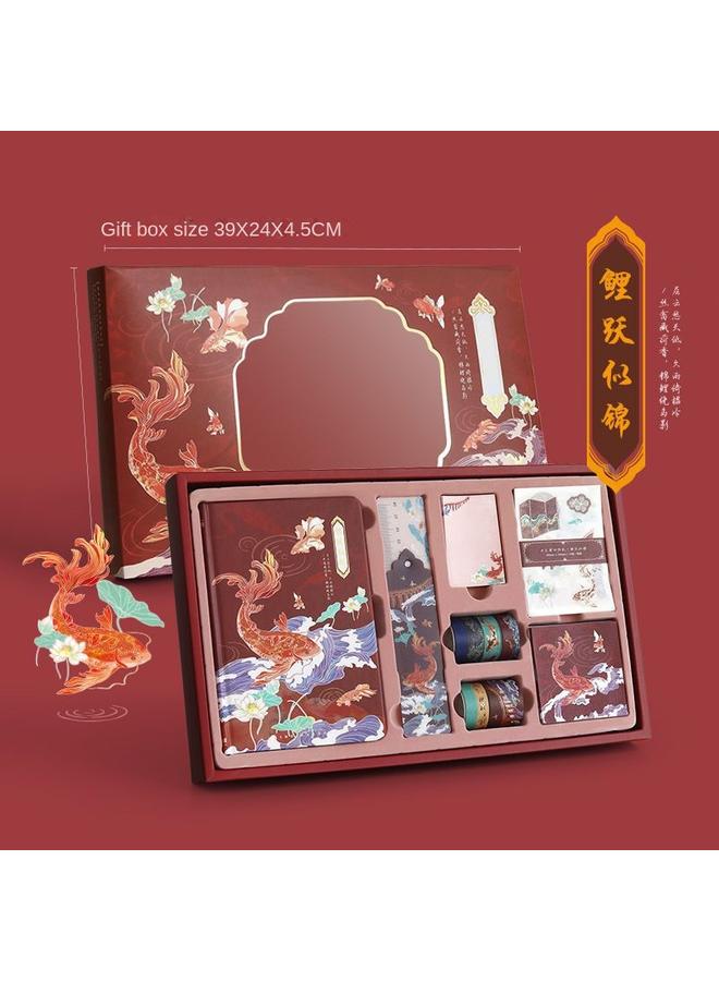 Bluejw Hand Ledger Suit Hand Ledger Gift Box A Set Of Antique Hand Ledger Material Gift Bag Girl Notebook Full Set - Image 1