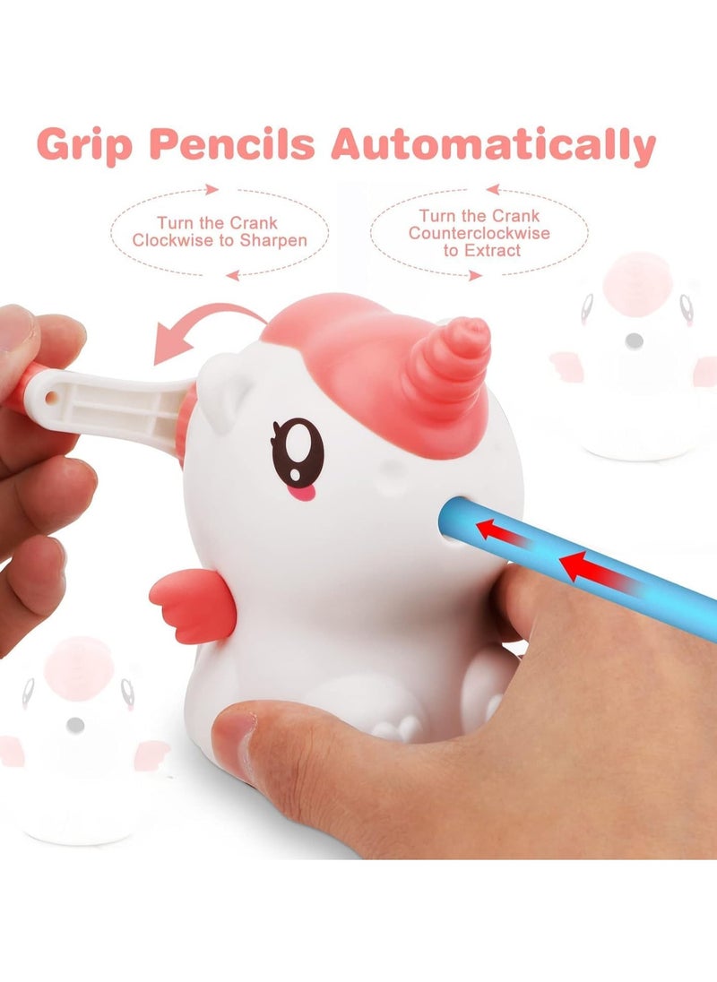 SYOSI Pencil Sharpener for Kids, Manual Unicorn Pencil Sharpener for Colored Pencils, Cute Pencil Sharpener for School Supplies, Classroom, Stationery for Kids Gifts  - Image 3