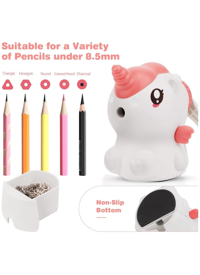 SYOSI Pencil Sharpener for Kids, Manual Unicorn Pencil Sharpener for Colored Pencils, Cute Pencil Sharpener for School Supplies, Classroom, Stationery for Kids Gifts  - Image 2