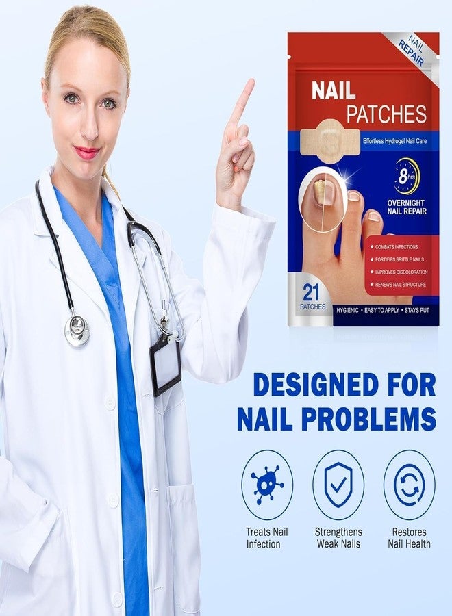 KNVBIN Original 21 pcs Over-Night Renewal Nail Treatment Patches Hydrogel Nail Care Fast Effective Nail Repair Patches (PACK OF 1) - Image 4