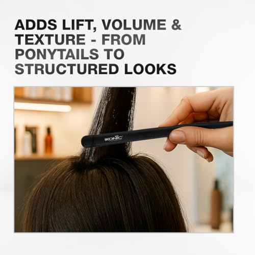 Ikonic Professional Teasing Brush with Ionic Technology, Adds Volume, Anti Static, Adds Shine, Sectioning Brush, Back Combing, Heat Resistant, All Hair Types, Salon & Personal Use - Image 5