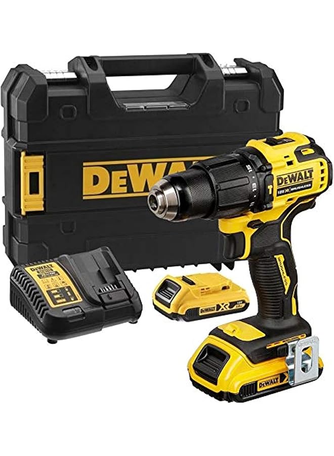 DEWALT Dcd709D2T 18V Xr Brushless Compact Combi Hammer Drill Tstak 2 X 2.0Ah - Image 1