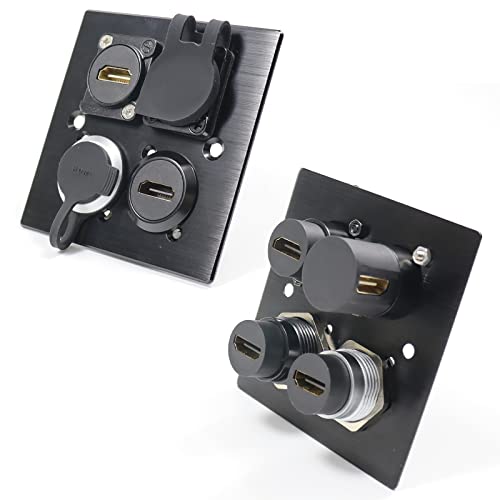ANMBEST 2PCS HDMI IP67 Panel Mount Waterproof Connector, PA6BG33 Housing Female to Female HDMI Bulkhead Coupler with Weatherproof Dust Cap - Image 5