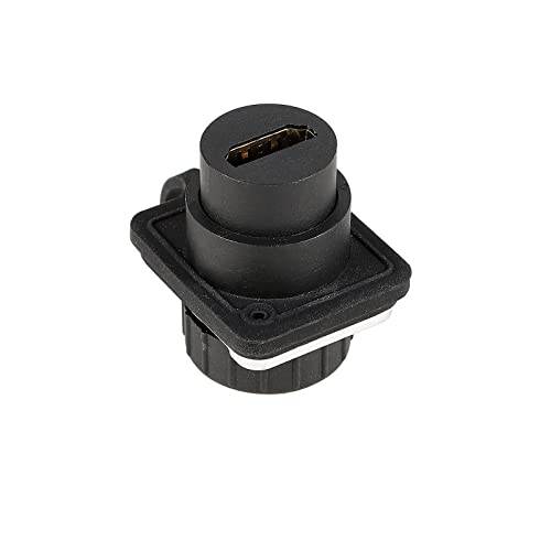ANMBEST 2PCS HDMI IP67 Panel Mount Waterproof Connector, PA6BG33 Housing Female to Female HDMI Bulkhead Coupler with Weatherproof Dust Cap - Image 3