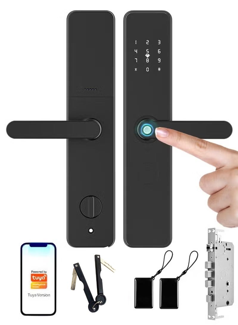 XiuWoo Intelligent Lock, Smart Door Lock 7-in-1 Keyless Entry Door Lock, Fingerprint/ Key/ Password/ Bluetooth/ NFC Unlock/ TT LOCK - Image 1