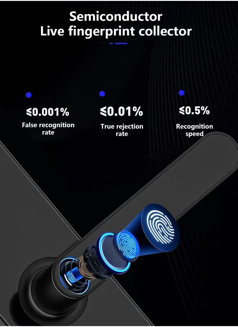 Smart Lock, Smart Door Lock 7-in-1 Keyless Entry Door Lock, Fingerprint/ Key/ Password/ Bluetooth/ NFC Unlock/ TT LOCK