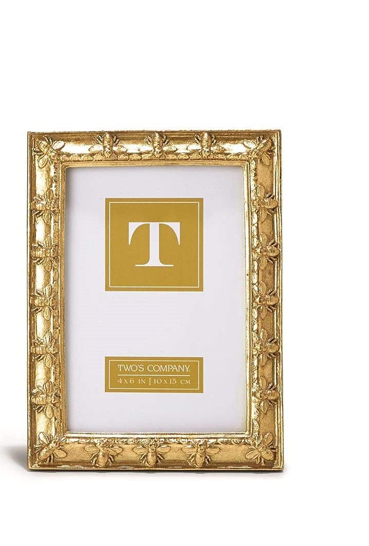 Twos Company Set of 2 Golden Bee Photo Frames 4x6 and 5x7 inches