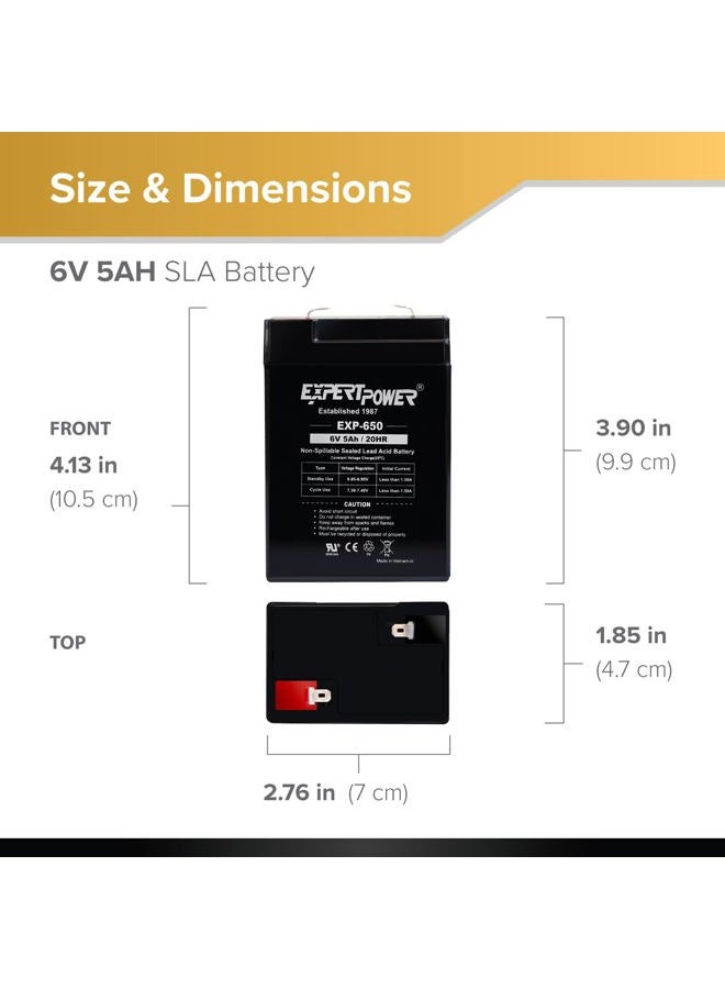 ExpertPower 6V 5Ah SLA Rechargeable Battery - Image 3