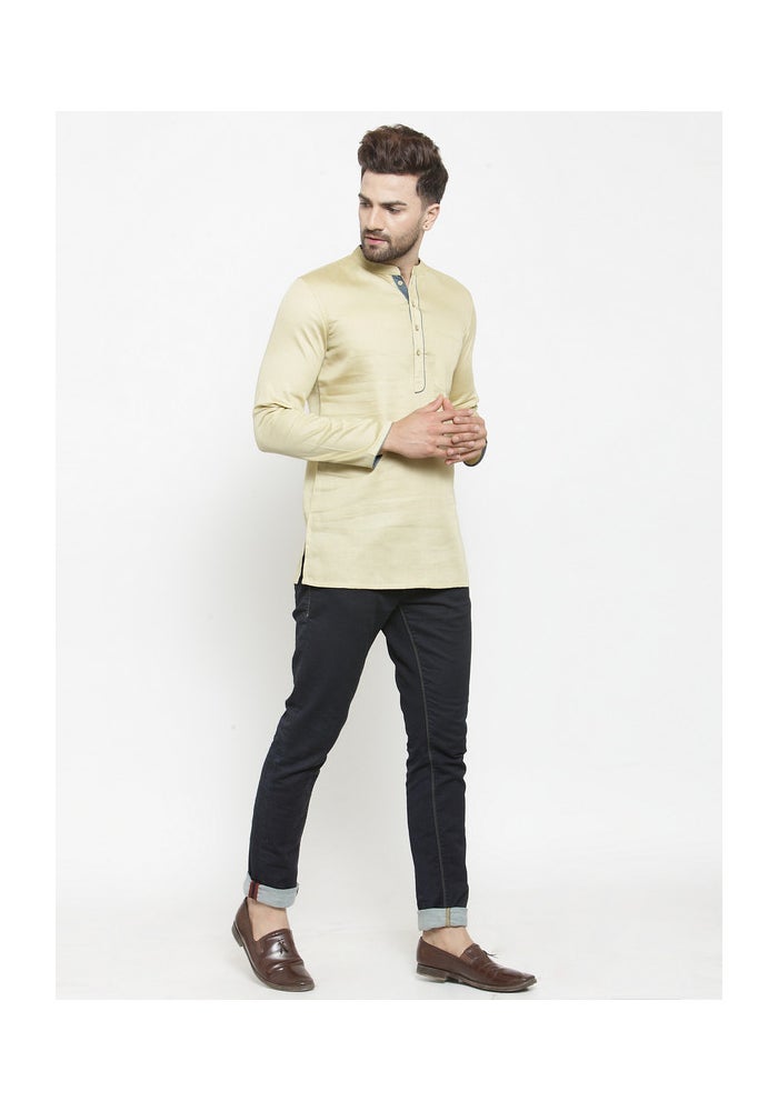 ARCHATTIRE Beige Cotton Kurta for Men - Image 4
