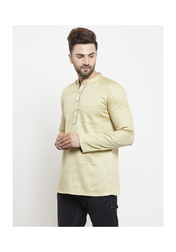 ARCHATTIRE Beige Cotton Kurta for Men - Image 3