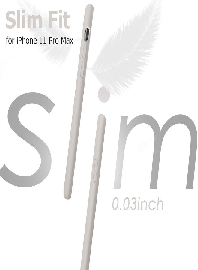 Jele جراب JELE لهاتف iPhone 11 Pro Max، جراب سيليكون مقاوم للصدمات متوافق مع iPhone 11 Pro Max، جراب حماية كامل للجسم، غطاء نحيف رفيع، جراب واقي لهاتف iPhone 11 Pro Max (لون حجري) - Image 3