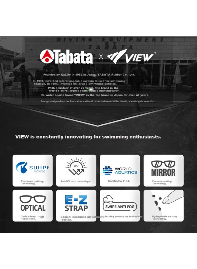 View Tabata View 10x Anti-fog Swim Goggles For Men And Women, Professional Racing Diving Speed Swimming Goggles 230asac - Image 3